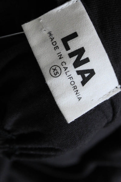 LNA Womens Cropped Black Cotton Long Sleeve Round Neck Top 90s Size XS