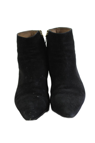 The Row Womens Suede Pointed Toe Zip Up Ankle Boots Black Size 38.5 8.5