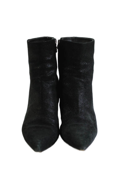 Gianvito Rossi Womens Leather Pointed Toe Zip Up Ankle Boots Black Size 38 8