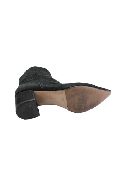 Gianvito Rossi Womens Leather Pointed Toe Zip Up Ankle Boots Black Size 38 8