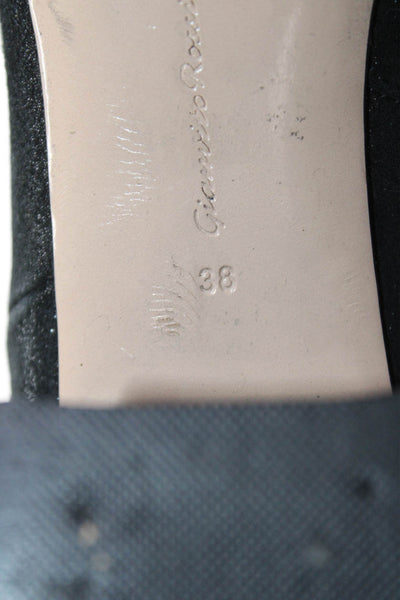 Gianvito Rossi Womens Leather Pointed Toe Zip Up Ankle Boots Black Size 38 8