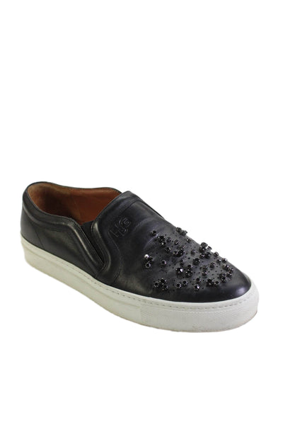 Givenchy Womens Leather Jeweled Slide On Casual Sneakers Black Size 36 6