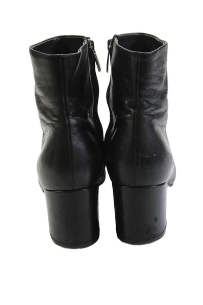 Gianvito Rossi Womens Leather Pointed Toe Zip Up Ankle Boots Black Size 38 8