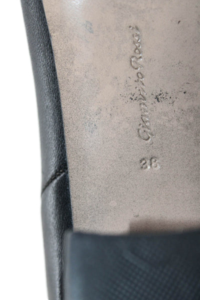 Gianvito Rossi Womens Leather Pointed Toe Zip Up Ankle Boots Black Size 38 8