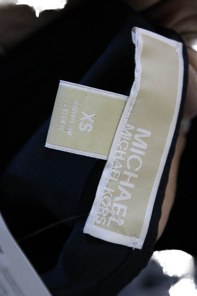 Michael Michael Kors Womens Cropped Top Black Short Sleeve Round Neck Size XS