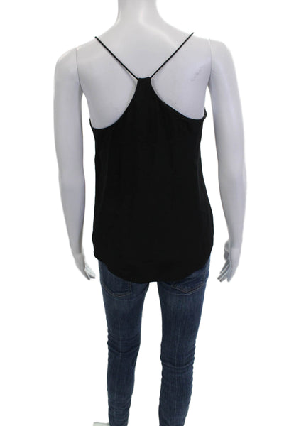 J Crew Womens Basic Silk Camisole V-Neck Sleeveless Black Size 00 Petite