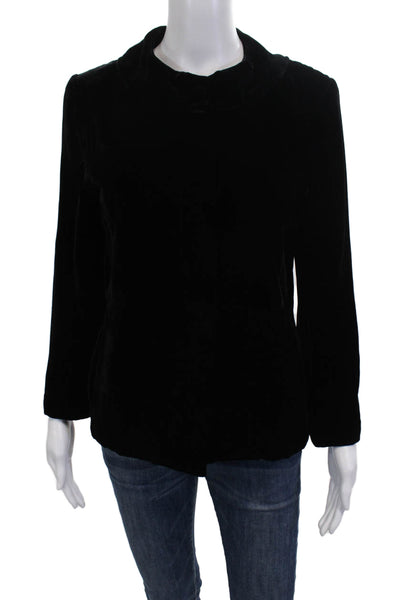 Roberta Freymann Women Black Mock Neck Jacket Size M