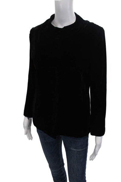 Roberta Freymann Women Black Mock Neck Jacket Size M