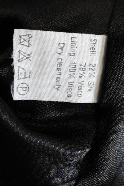 Roberta Freymann Women Black Mock Neck Jacket Size M