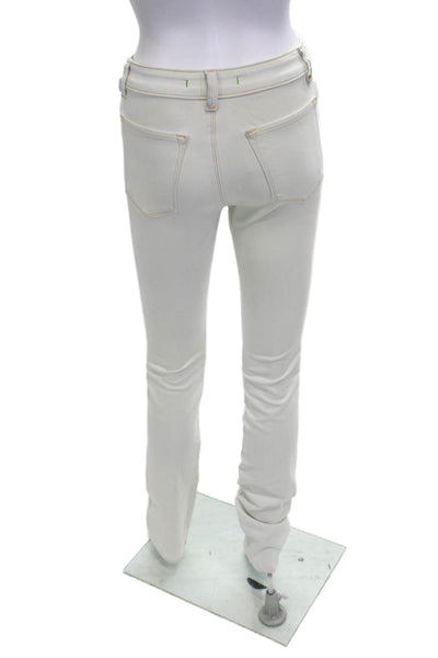 J Brand Womens Skinny High Rise White Jeans Button 34 Inseam Size 26