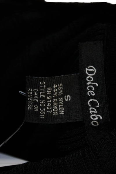 Dolce Cabo Womens Black Collared Long Sleeve Button Up Blouse Size S