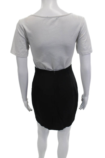 Annie Reva Women Straight Pencil Mini Skirt Black 100% Acetate Solid Size 4