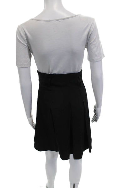 Vivian Lane Women Pleated Mini Skort Black Polyester Knee Length Size 40