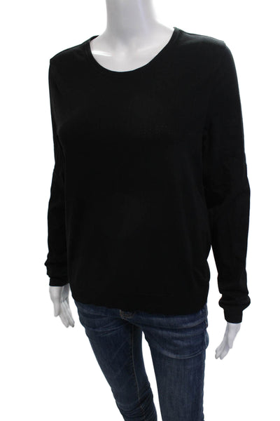 Athleta Womens Basic Long Sleeve T-Shirt Black Round Neck Size M