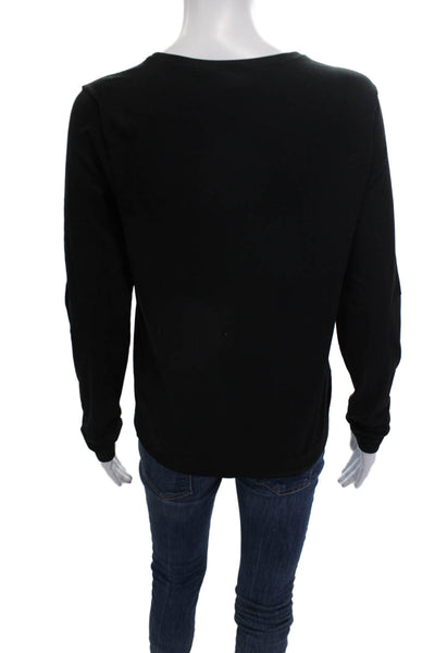 Athleta Womens Basic Long Sleeve T-Shirt Black Round Neck Size M