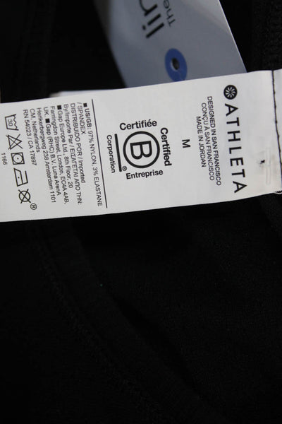 Athleta Womens Basic Long Sleeve T-Shirt Black Round Neck Size M