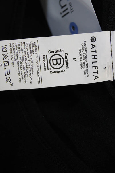 Athleta Womens Basic Long Sleeve T-Shirt Black Round Neck Size M
