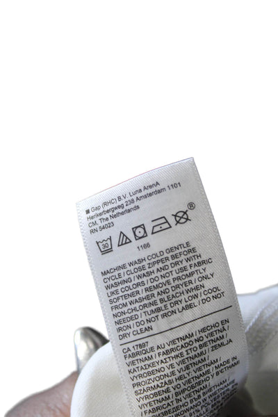 Athleta Womens Windbreaker White High Neck Zip Polyester Spandex Size M