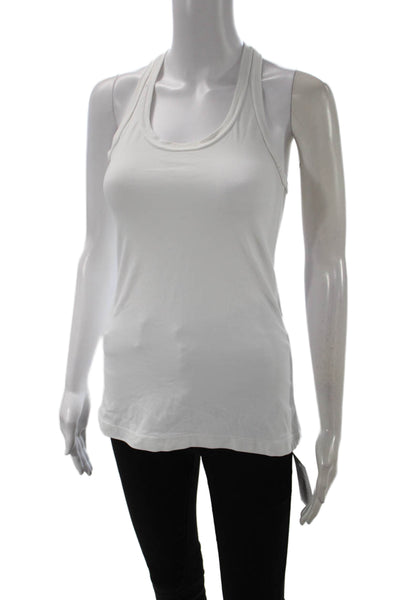 Lululemon Womens Basic Sleeveless Tank White Nylon Blend Round Neck Size 4