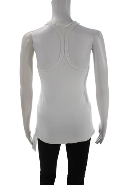 Lululemon Womens Basic Sleeveless Tank White Nylon Blend Round Neck Size 4