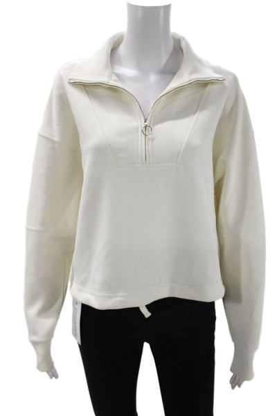 Sweaty Betty Women Pullover Sweatshirt White High Neck Size 6