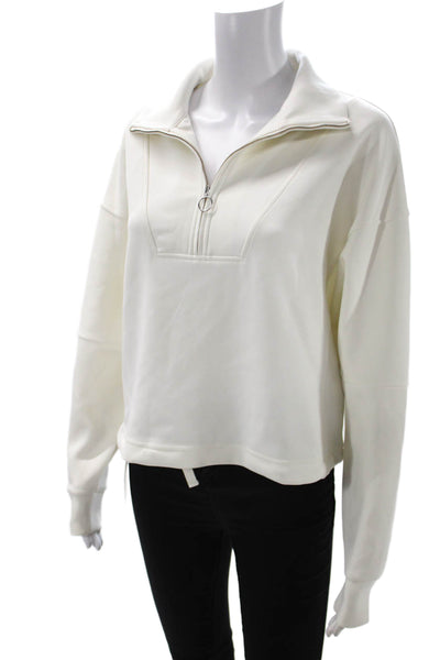 Sweaty Betty Women Pullover Sweatshirt White High Neck Size 6