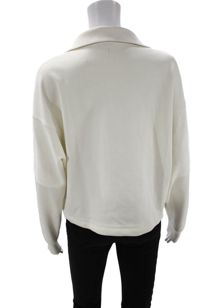 Sweaty Betty Women Pullover Sweatshirt White High Neck Size 6