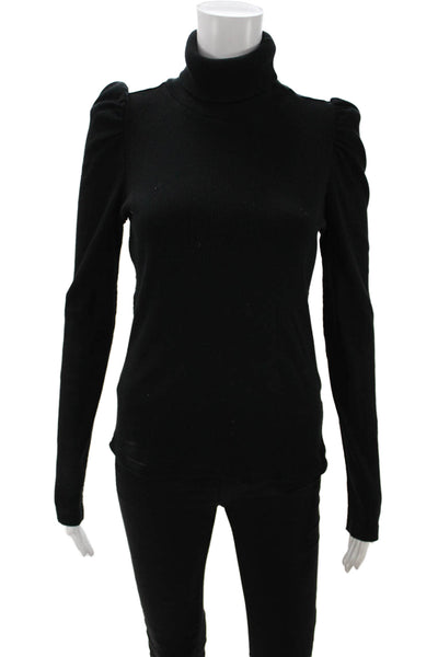 Amo Womens Black Cotton Turtleneck Pullover Sweater Long Sleeve 90s Size M