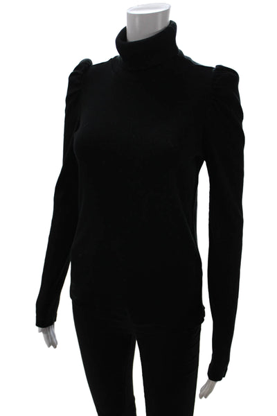 Amo Womens Black Cotton Turtleneck Pullover Sweater Long Sleeve 90s Size M