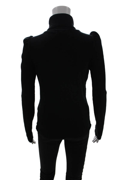 Amo Womens Black Cotton Turtleneck Pullover Sweater Long Sleeve 90s Size M