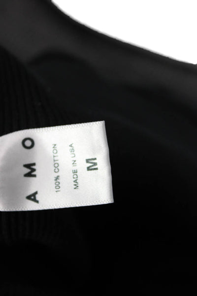 Amo Womens Black Cotton Turtleneck Pullover Sweater Long Sleeve 90s Size M