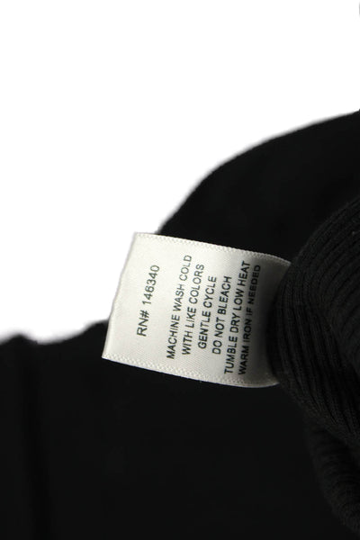 Amo Womens Black Cotton Turtleneck Pullover Sweater Long Sleeve 90s Size M
