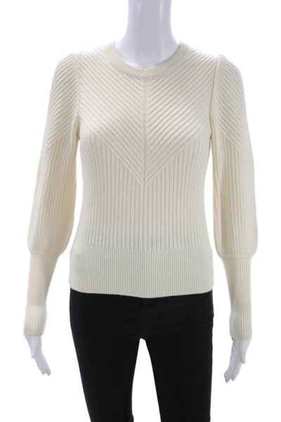 Joie Unisex Pullover Sweater Beige Striped Long Sleeve Crew Neck Size XS