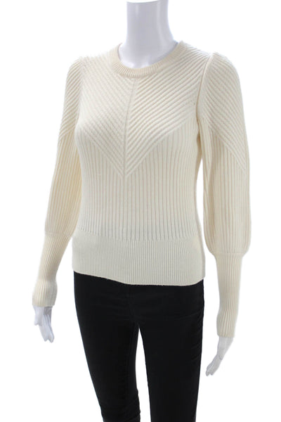 Joie Unisex Pullover Sweater Beige Striped Long Sleeve Crew Neck Size XS