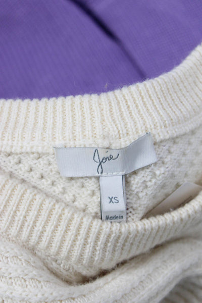 Joie Unisex Pullover Sweater Beige Striped Long Sleeve Crew Neck Size XS