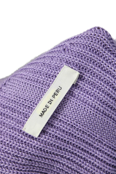 Eleven Six Women Purple Pima Cotton Pullover Crew Neck Long Sleeve Size XS