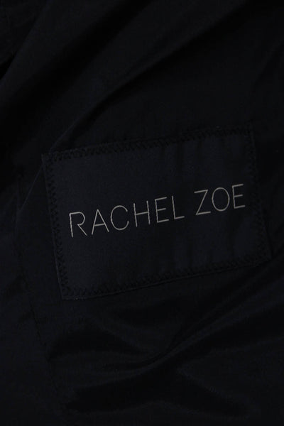 Rachel Zoe Womens Dark Gray Plaid Blazer Collared Long Sleeve Button Size 4