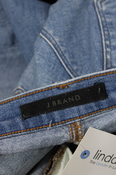 J Brand Womens Cropped Jeans Blue Mid Rise Button Inseam 26 Size 28