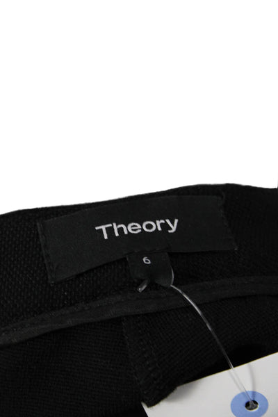 Theory Womens Cropped Ankle Black Pants Size 6