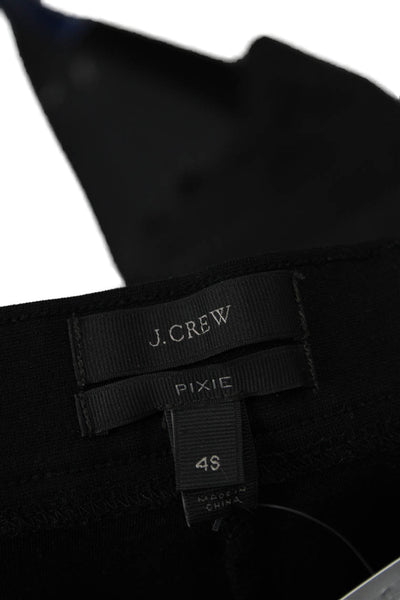 J Crew Womens Ankle Cropped Black Pants Petite Size 4