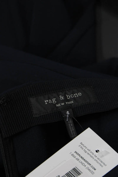 Rag & Bone Womens Ankle Cropped Pants Black Zip Cotton Size 4