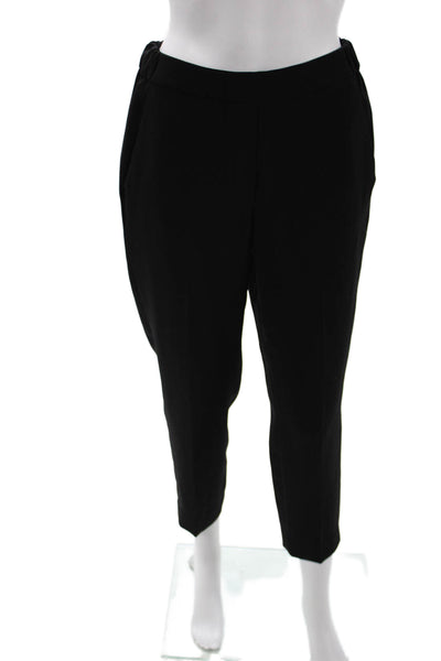 J Crew Womens Ankle Cropped Dress Pants Black Polyester Size 4