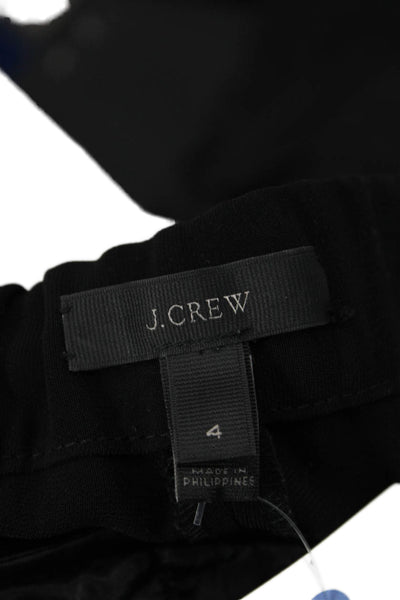 J Crew Womens Ankle Cropped Dress Pants Black Polyester Size 4