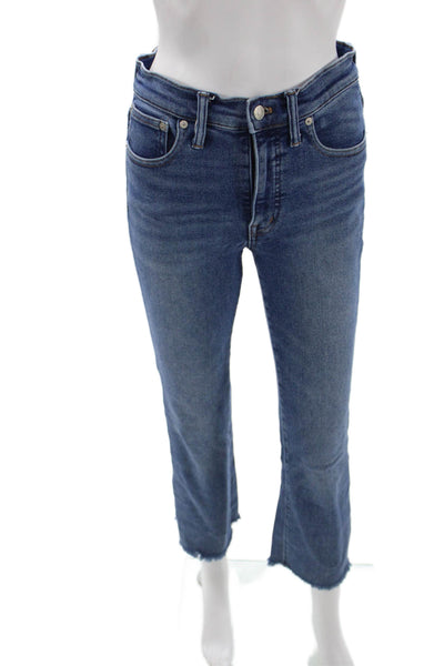 Madewell Women Cropped Straight Mid Rise Blue Jeans Size 27
