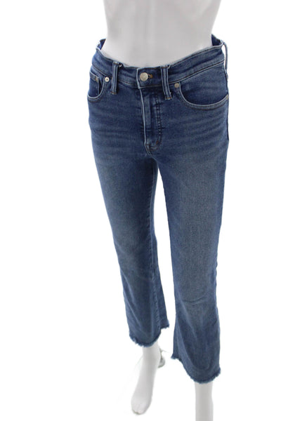 Madewell Women Cropped Straight Mid Rise Blue Jeans Size 27