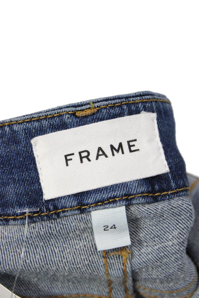 Frame Women Dark Blue Cropped Flare Jeans Mid Rise Size 24