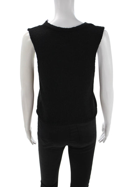 Miou Muse Women Basic Black V-Neck Sleeveless Tank Size S