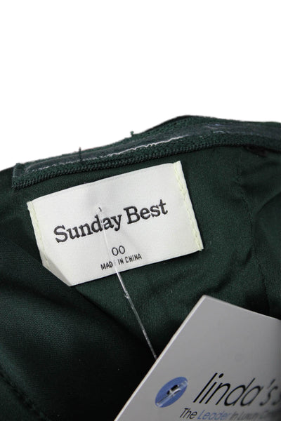 Sunday Best Women Mini Sheath Dress Green Sleeveless Size 00