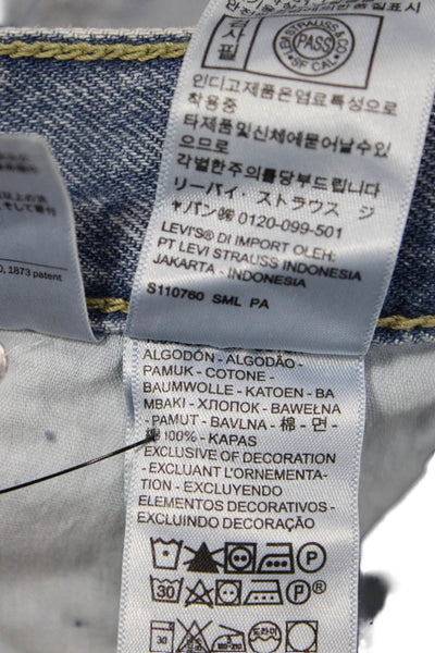 Levis Womens Cropped Ankle High Rise Light Blue Cotton Jeans Size 23