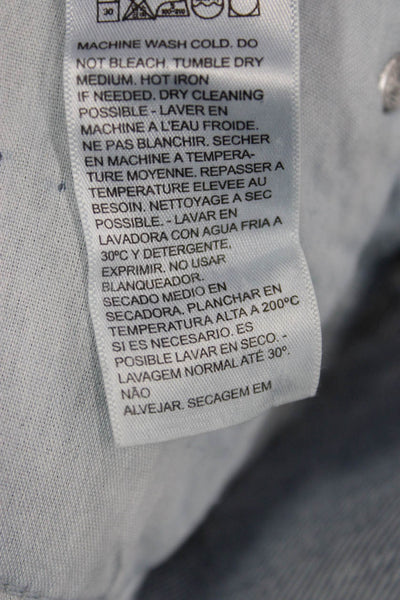 Levis Womens Cropped Ankle High Rise Light Blue Cotton Jeans Size 23